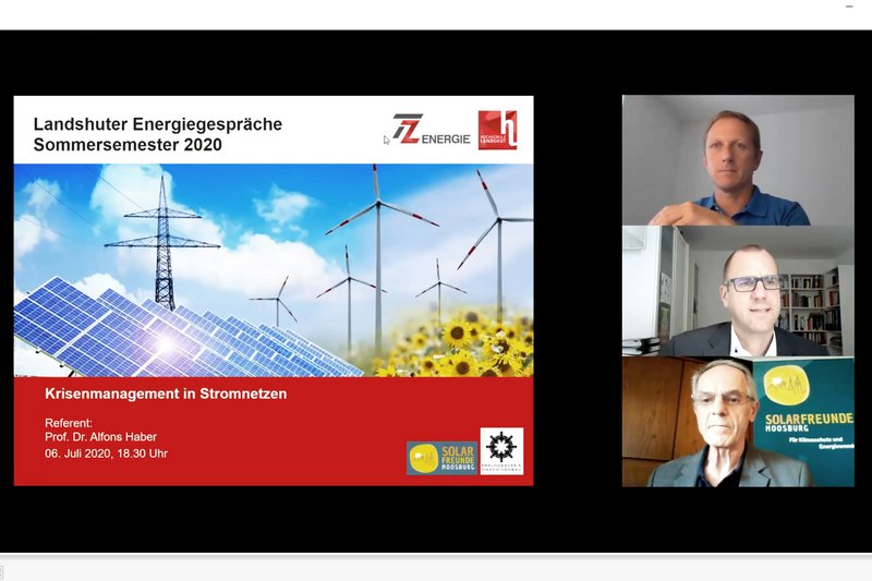 Bei der abschließenden Veranstaltung der Landshuter Energiegespräche: Prof. Dr. Alfons Haber, Prof. Dr. Marcus Jautze und Hans Stanglmair.