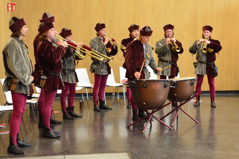 The Salzburger Trumeter band provided the musical accompaniment for the event and an early taster of this year’s Landshut Wedding festival.