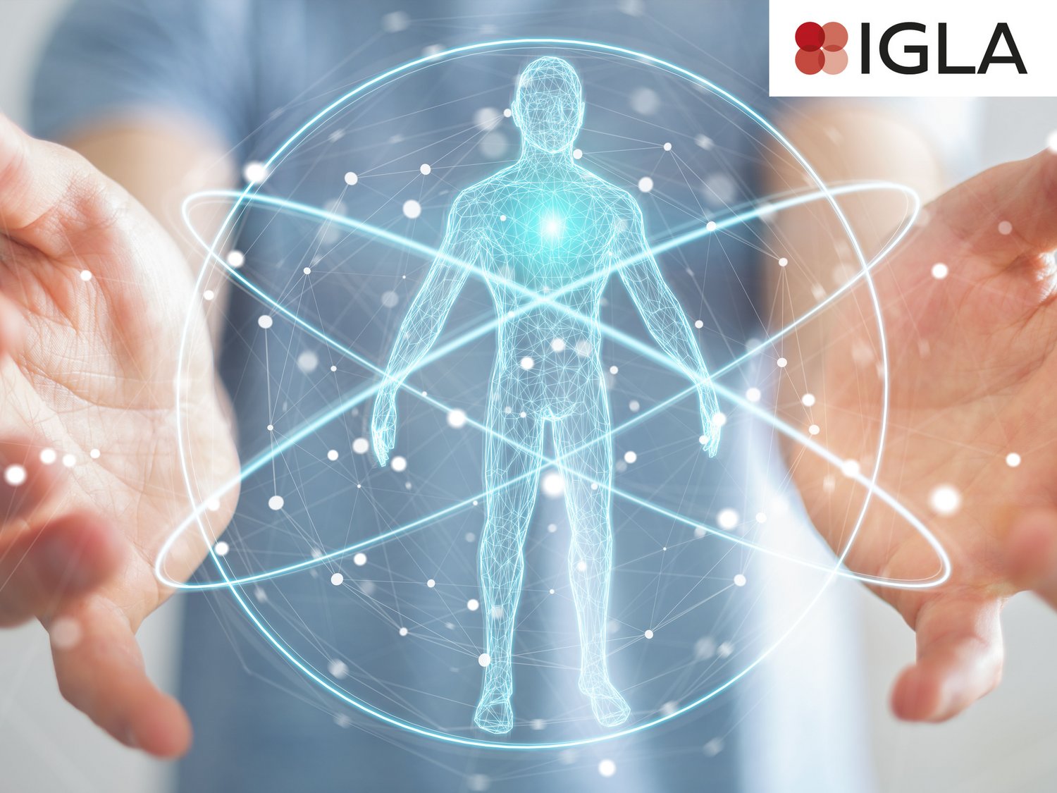 Businessman using digital x-ray human body scan interface 3D ren